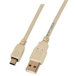 USB Kabel Stecker A / Stecker B mini 5pol. grau