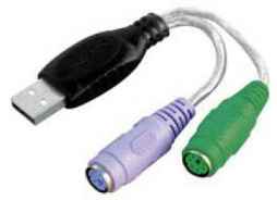Tastatur und Maus Adapter USB A Stecker / 2xMini DIN Buchse