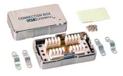 Kategorie 6 Verbindungsmodul bis 250 MHz mit LSA Leisten: Installationskabel lassen sich verlängern bzw. beschädigte Kabel neu verbinden,  ohne komplette Neuverlegung eines Kabelsegments. Mit Klebestreifen zum Befestigen,  schraubbare Zugentlastung,  Kabe