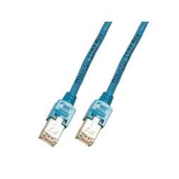 Netzwerkkabel Patchkabel LanDSL Kabel RJ45 Cat5e PVC, Kabel Dätwyler 5502 blau/ Stecker Hirose TM11