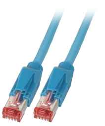 Netzwerkkabel Patchkabel LanDSL Kabel RJ45 Cat6A halogenfrei, Kabel Dätwyler 7702 blau/ Stecker Hirose TM21