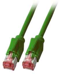 Netzwerkkabel Patchkabel LanDSL Kabel RJ45 Cat6A halogenfrei, Kabel Dätwyler 7702 grün/ Stecker Hirose TM21