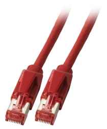 Netzwerkkabel Patchkabel LanDSL Kabel RJ45 Cat6A halogenfrei, crossover, Kabel Dätwyler 7702 rot/ Stecker Hirose TM21