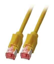 Netzwerkkabel Patchkabel LanDSL Kabel RJ45 Cat6A halogenfrei, Kabel Leoni F6-90 gelb/ Stecker Hirose TM21