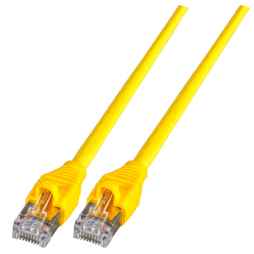 Netzwerkkabel Patchkabel LanDSL Kabel RJ45 Cat6A halogenfrei, Kabel Draka UC900 gelb/ Stecker AMP Commscope