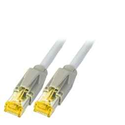 Netzwerkkabel Patchkabel LanDSL Kabel RJ45 Cat6A halogenfrei, Kabel Draka UC900 grau/ Stecker Hirose TM31