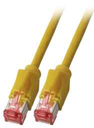 Netzwerkkabel Patchkabel LanDSL Kabel RJ45 Cat6A halogenfrei, Corning FutureCom gelb/ Stecker Hirose TM21
