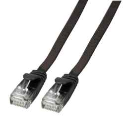 RJ45 Flachpatchkabel U/UTP, Cat.6A (TIA), PVC, schwarz