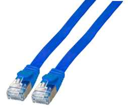 Netzwerkkabel  Flachpatchkabel LanDSL Kabel RJ45 Cat6A PVC blau