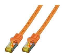 RJ45 Patchkabel S/FTP Cat.6A LSZH Cat.7 Rohkabel orange