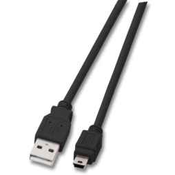 USB Kabel Stecker A / Stecker B mini 5pol. schwarz