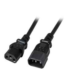 Kaltgerätekabel Verlängerung Stecker C14 auf Buchse C13 schwarz Patchkabel