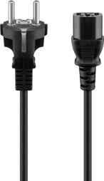 Schukostecker / Kaltgerätebuchse Netzkabel schwarz