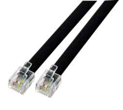 ISDN Telefonkabel 2xRJ11 Stecker schwarz Patchkabel
