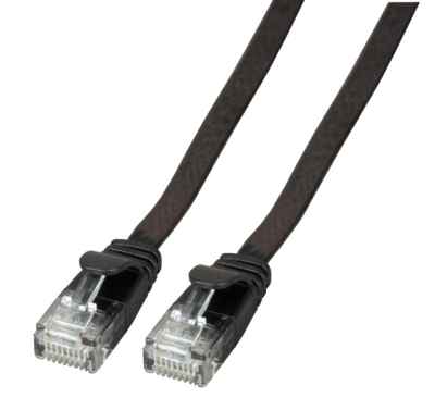 RJ45 Flachpatchkabel UUTP Cat.6A (TIA) schwarz Patchkabel
