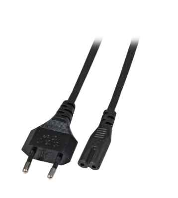 Euro Netzstecker auf Euro 8 Buchse Netzkabel schwarz Patchkabel