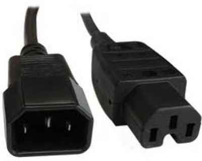 Netzanschlusskabel Warmgerätebuchse C15Kaltgerätestecker C14 schwarz Patchkabel