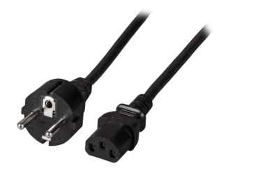 Schukostecker geradeKaltgerätebuchse gerade sw